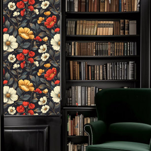 Dunkle Akademie Rot, Gelb und Weiß Tapete