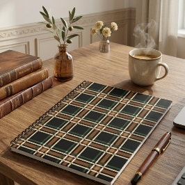 Dunkle Akademie-Stimmung Karo-Tartan Spiralblock Notizblock