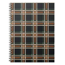 Dunkle Akademie-Stimmung Karo-Tartan Spiralblock Notizblock