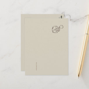 Dunkle Akademie Tintenfass - Minimalistisch Vintag Postkarte