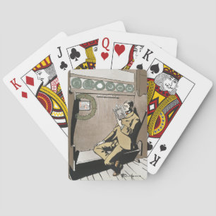 Dunkle Akademie Vintage Weihnachtslektüre Mann Kun Spielkarten