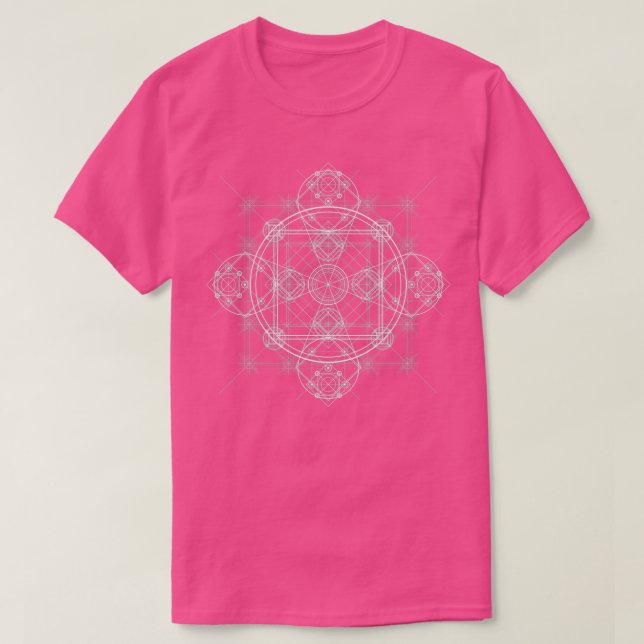 Dunkle Alchimiesymbole und geometrische Formen im  T-Shirt (Design vorne)