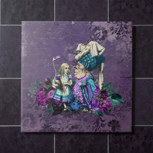 Dunkle Alice Rustikal Tiefes Violett Fliese