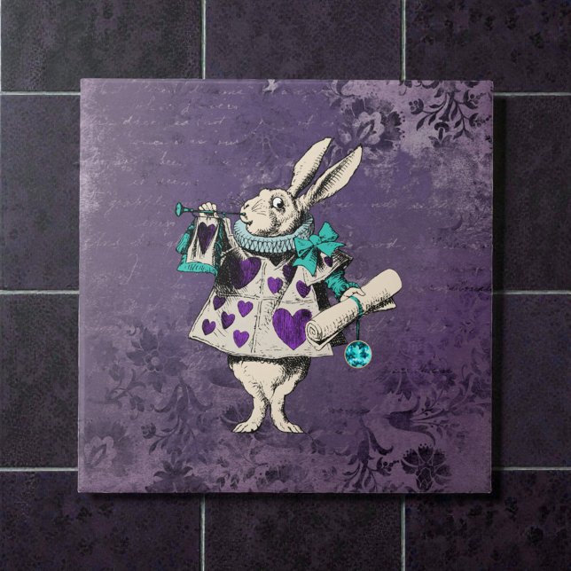 Dunkle Alice Rustikal Tiefpurpur Hase Fliese (Von Creator hochgeladen)
