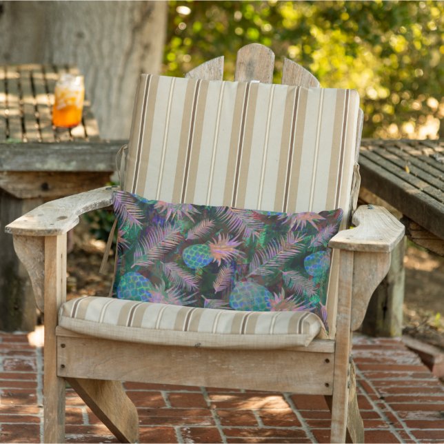 Dunkle Ananas reversible Throw Kissen Für Draußen (Stuhl )