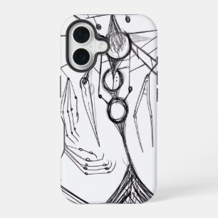Dunkle Anime-Fantasy-Krähe-und-Dämon-Kunst iPhone 16 Hülle