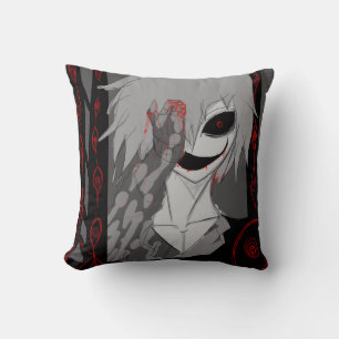 Dunkle Anime-Fantasy-Krähe-und-Dämon-Kunst Kissen