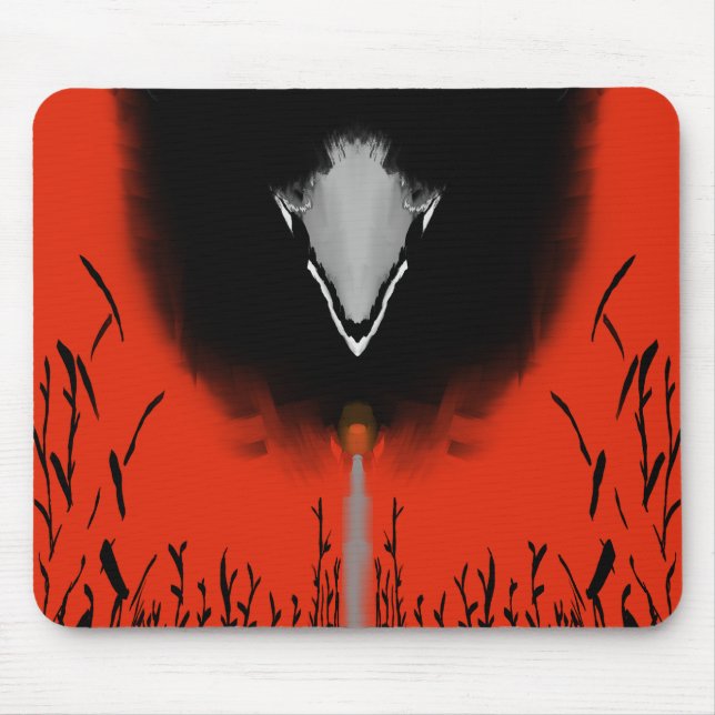 Dunkle Anime-Fantasy-Krähe-und-Dämon-Kunst Mousepad (Vorne)