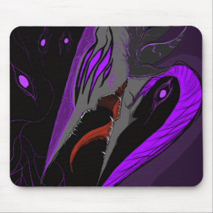 Dunkle Anime-Fantasy-Krähe-und-Dämon-Kunst Mousepad