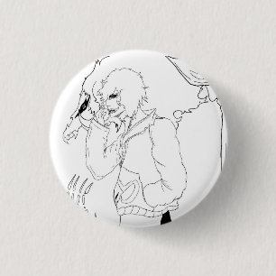 Dunkle Anime-Fantasy-Krähe und Dämonenkunst Button