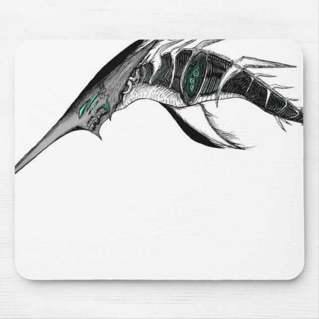 Dunkle Anime-Fantasy-Krähe und Dämonenkunst Mousepad (Vorne)