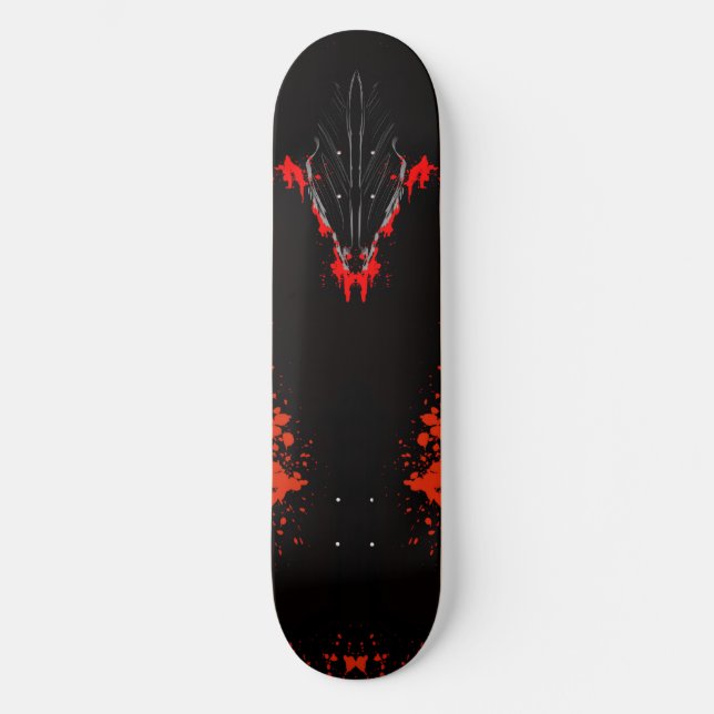Dunkle Anime-Fantasy-Krähe und Dämonenkunst Skateboard (Vorderseite)