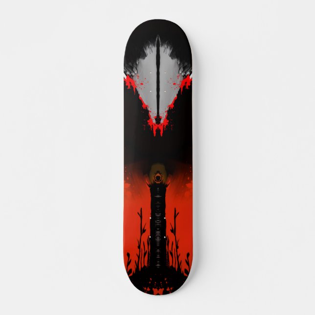 Dunkle Anime-Fantasy-Krähe und Dämonenkunst Skateboard (Vorne)