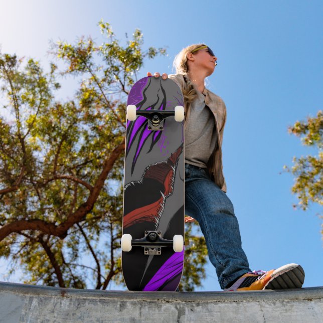 Dunkle Anime-Fantasy-Krähe und Dämonenkunst Skateboard (Außenbereich 1)