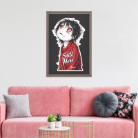 Dunkle Anime "Still Here" Ästhetik Gothic Illustra
