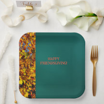 Dunkle Aquamarine Blätter Erntedank Friendsgiving