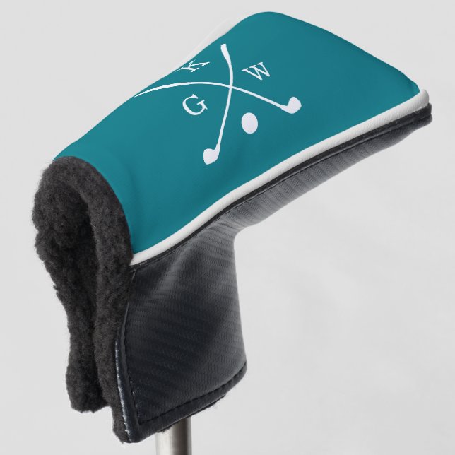 Dunkle Aquamarine Golfklubs Monogram Golf Headcover (3/4 Vorderseite)