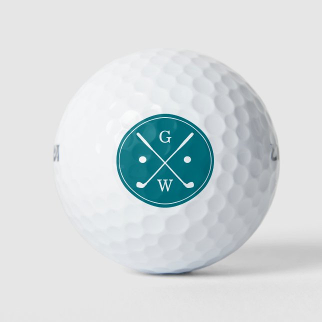 Dunkle Aquamarine Golfklubs Monogram Golfball (Vorderseite)