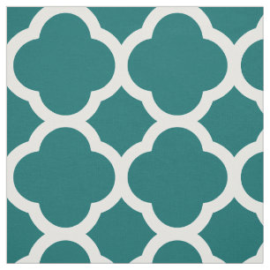 Dunkle Aquamarine moderne Quatrefolie Grosser Maßs Stoff