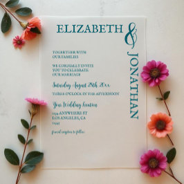 Dunkle Aquamarine moderne Typografie Hochzeit