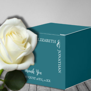 Dunkle Aquamarine moderne Typografie Hochzeit Geschenkschachtel
