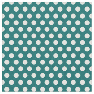 Dunkle Aquamarine Polka Dots Stoff