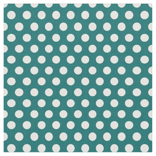 Dunkle Aquamarine Polka Dots Stoff (Nahaufnahme)