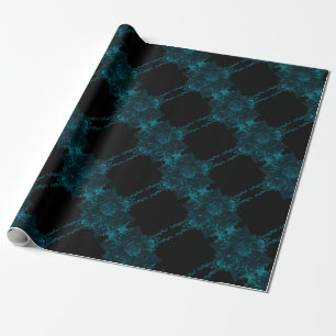 Dunkle Aquamarine Rose Hochzeitszackpapier Geschenkpapier