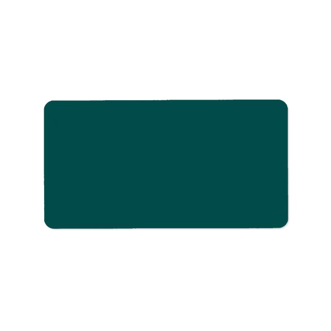 Dunkle Aquamarine Solid-Farbe Adressaufkleber (Vorne)