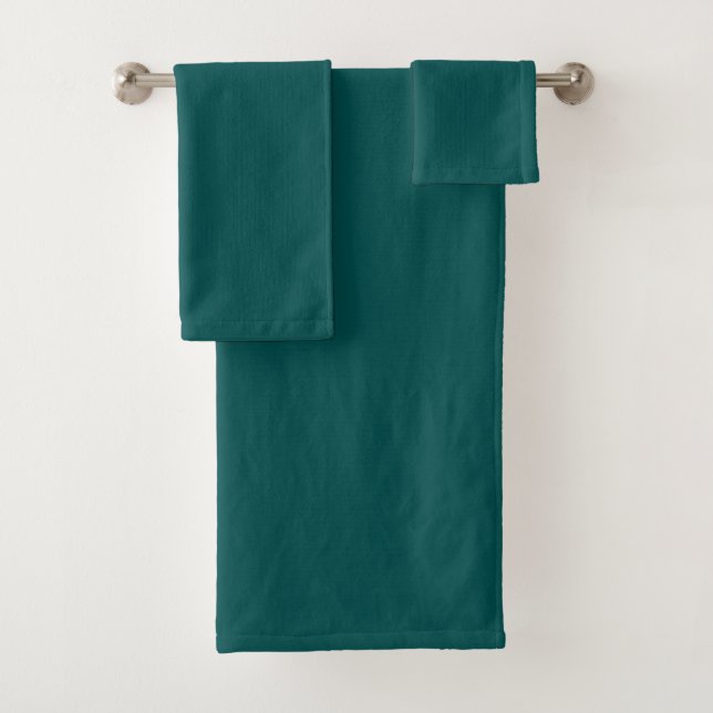 Dunkle Aquamarine Solid-Farbe Badhandtuch Set (Insitu)