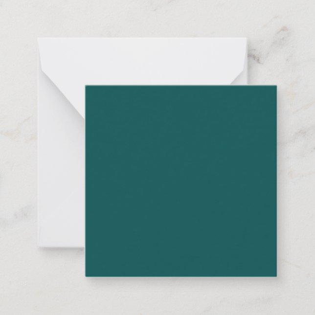 Dunkle Aquamarine Solid-Farbe Mitteilungskarte (Vorderseite)