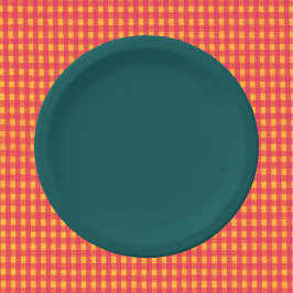 Dunkle Aquamarine Solid-Farbe Pappteller