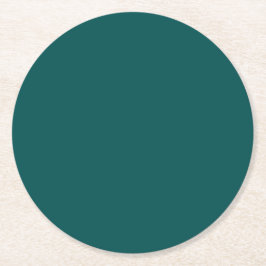 Dunkle Aquamarine Solid-Farbe Runder Pappuntersetzer