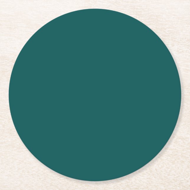 Dunkle Aquamarine Solid-Farbe Runder Pappuntersetzer (Vorderseite)