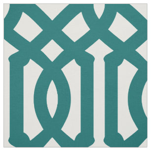 Dunkle Aquamarine Trellis Große Skala Stoff
