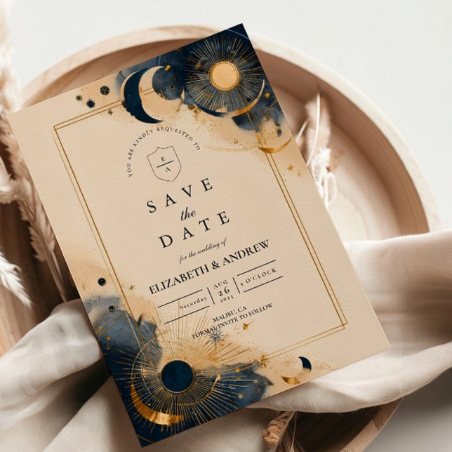 Dunkle Astrologie-Hochzeit Save The Date (Von Creator hochgeladen)