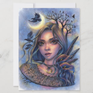 Dunkle Augen Fairy Fantasy Moon Frauenkarte