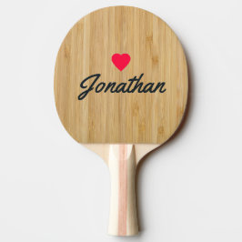Dunkle Bambus-Vintage-Heart-Signatur Tischtennis Schläger