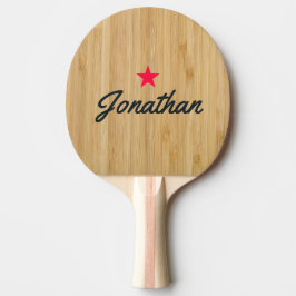 Dunkle Bambus Vintage Stern Signatur Tischtennis Schläger