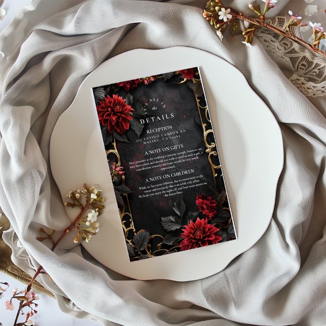 Dunkle Barockblütenhochzeit Begleitkarte (Von Creator hochgeladen)