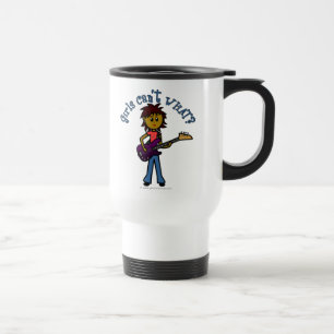 Dunkle Bass Gitarre Girl Reisebecher