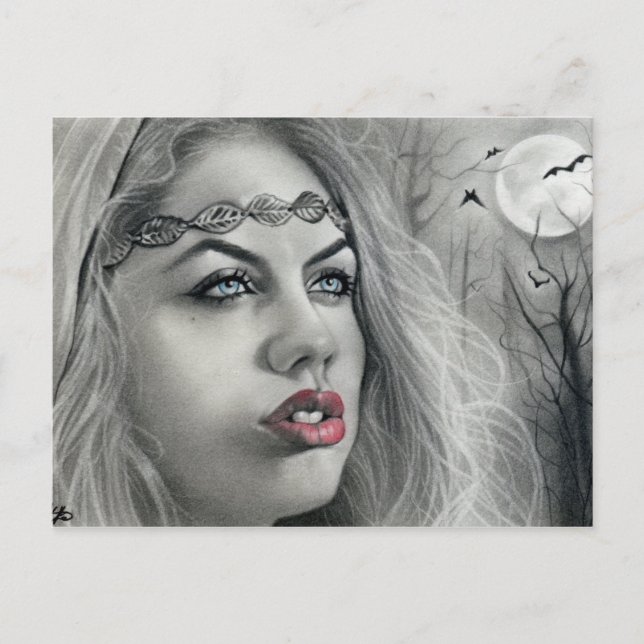 Dunkle Beauty-Mondschatten Postkarte (Vorderseite)