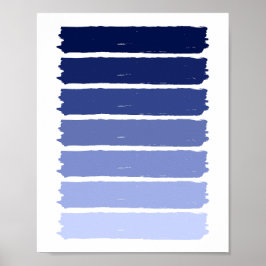 Dunkle bis hellblaue leuchtende Farbstreifen Poster