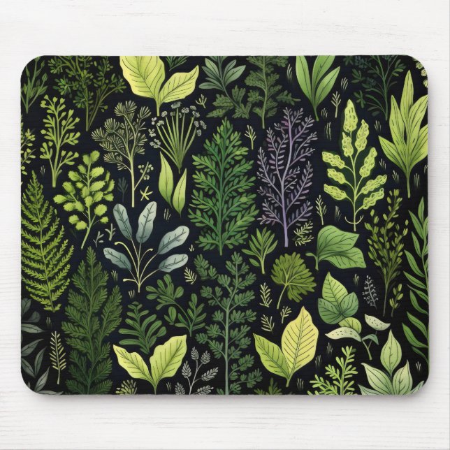Dunkle Blätter Mousepad (Vorne)