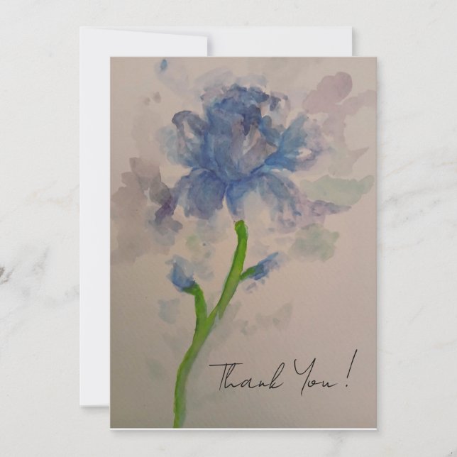 Dunkle blaue Iris Dankeskarte (Vorderseite)