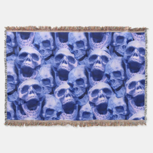 Dunkle blaue Skulls Decke