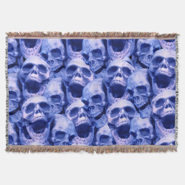 Dunkle blaue Skulls Decke (Vorderseite)