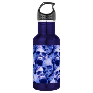 Dunkle blaue Skulls Edelstahlflasche