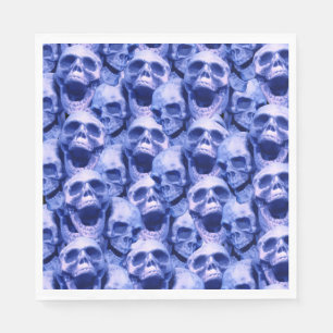 Dunkle blaue Skulls Serviette