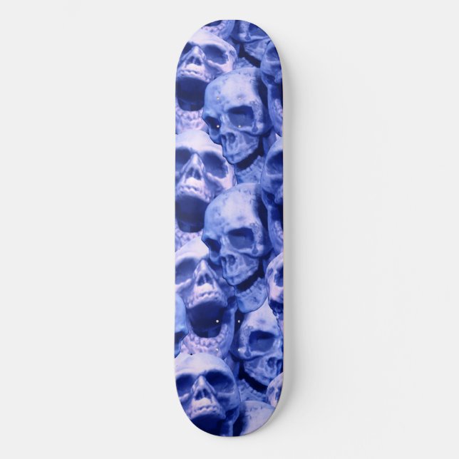 Dunkle blaue Skulls Skateboard (Vorderseite)